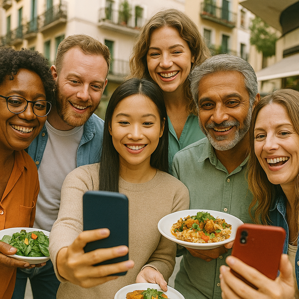 Global community connecting through food